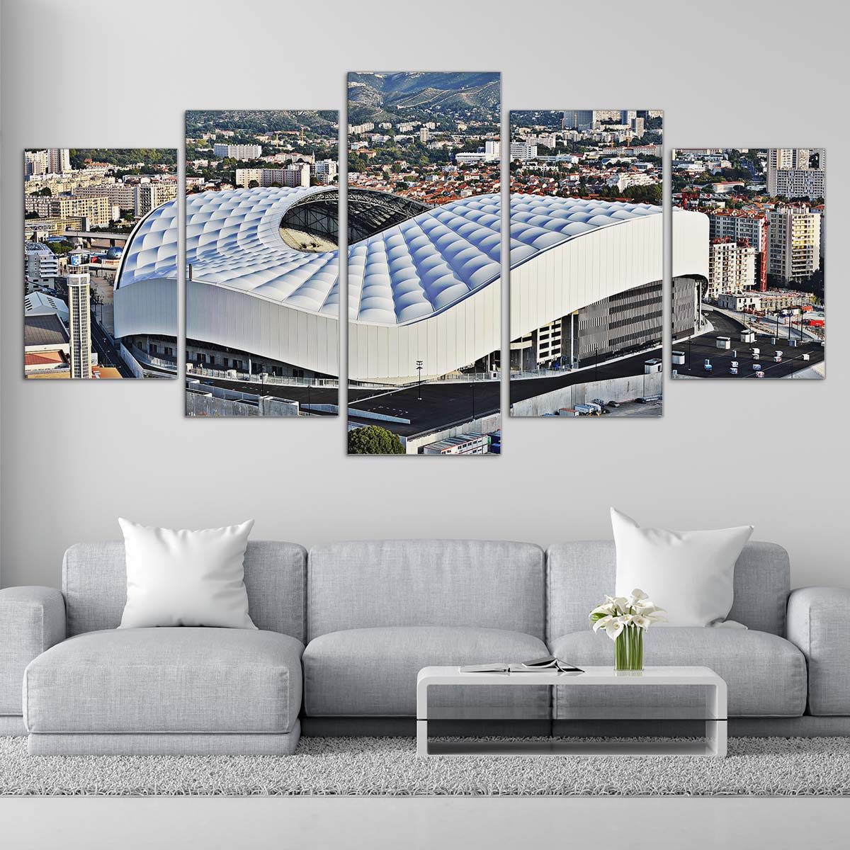 Tableau Stade Vélodrome Olympique de Marseille Stadium 2 Toile Avec Cadre