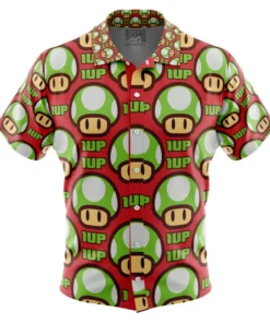 Chemise hawaïenne 1Up Mushroom Mario Bros