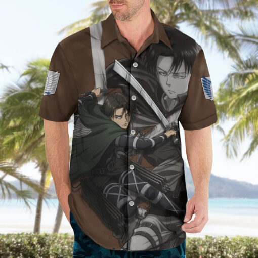 Chemise hawaïenne Levi Ackerman – L’Attaque des Titans – Image 3