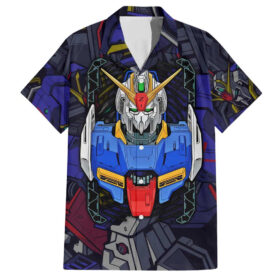 Chemise hawaïenne Gundam abstrait – fond artistique