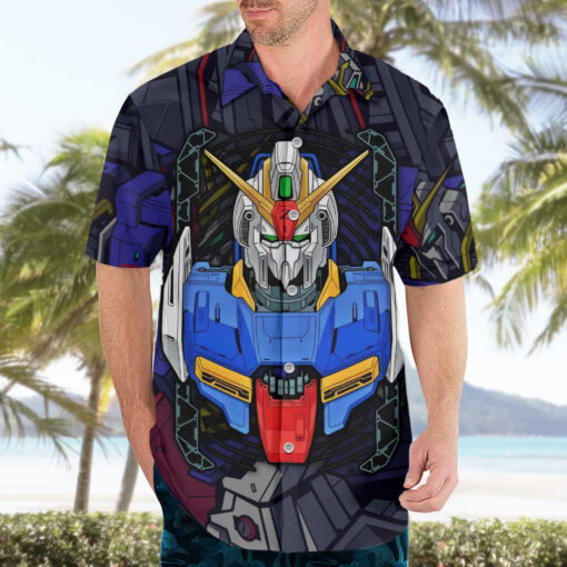 Chemise hawaïenne Gundam abstrait - fond artistique – Image 3