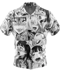 Chemise hawaïenne Collage Manga Ahegao