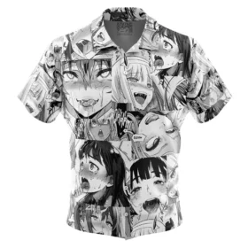 Chemise hawaïenne Collage Manga Ahegao