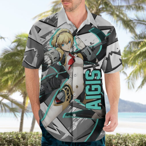 Chemise hawaïenne Aigis - Persona - style cyber – Image 3