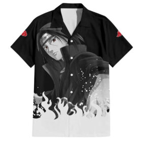 Chemise hawaïenne Itachi Uchiwa – double motif – Akatsuki