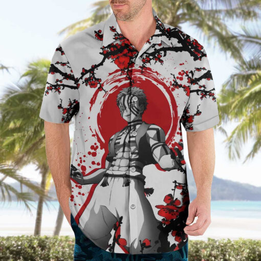 Chemise hawaïenne Akaza - style anime japonais – Image 3
