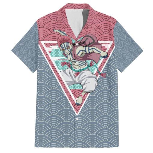 Chemise hawaïenne Akaza - Demon Slayer - motif japonais