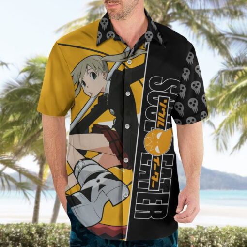 Chemise hawaïenne Maka Albarn - Soul Eater - avec motifs de crâne – Image 3