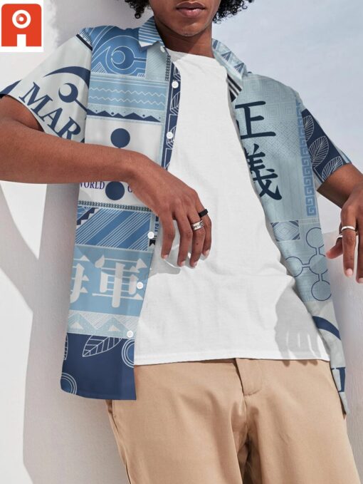 Chemise hawaïenne Marine Aloha – One Piece – Image 3