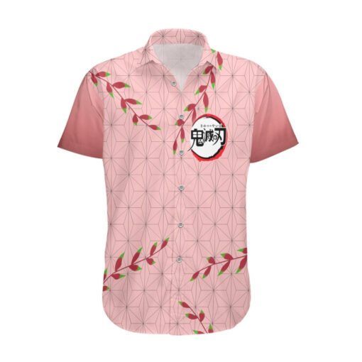 Chemise hawaïenne Nezuko – Demon Slayer – motif Asanoha – Image 2
