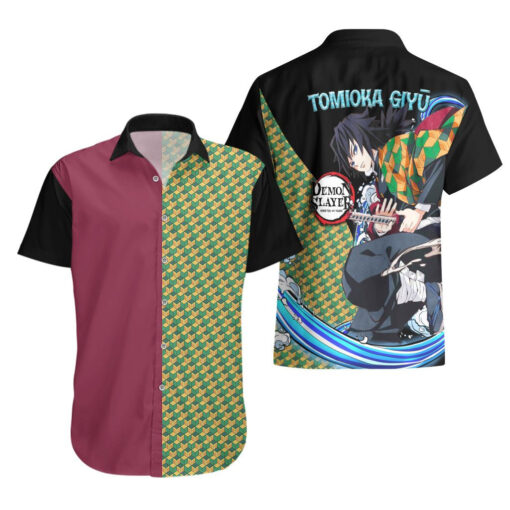 Chemise hawaïenne Giyuu Tomioka – Demon Slayer – streetwear – Image 3