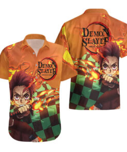 Chemise hawaïenne Kamado Tanjiro – Demon Slayer – Hinokami Kagura