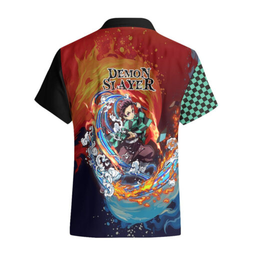 Chemise hawaïenne Tanjiro – Demon Slayer – motif Ichimatsu – Image 2