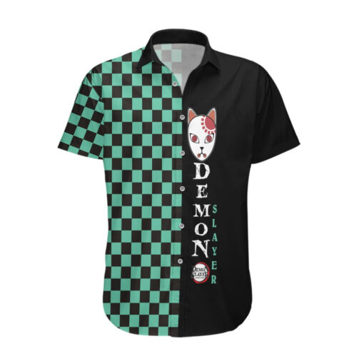 Chemise hawaïenne Tanjiro – Demon Slayer – motif Ichimatsu – Image 3