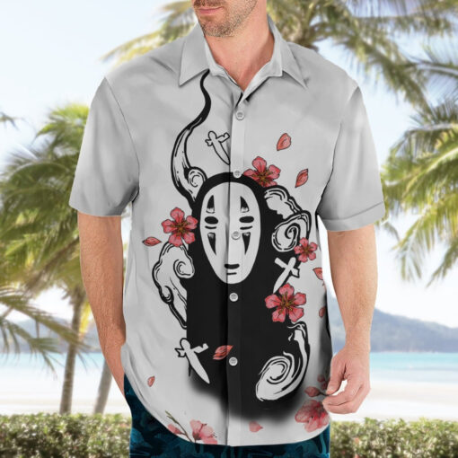 Chemise hawaïenne Sans-visage – Sakura Sumi-e – Image 3