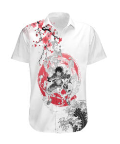 Chemise hawaïenne Luffy – One Piece – peinture Sumi-e