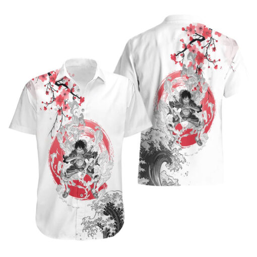 Chemise hawaïenne Luffy – One Piece – peinture Sumi-e – Image 3