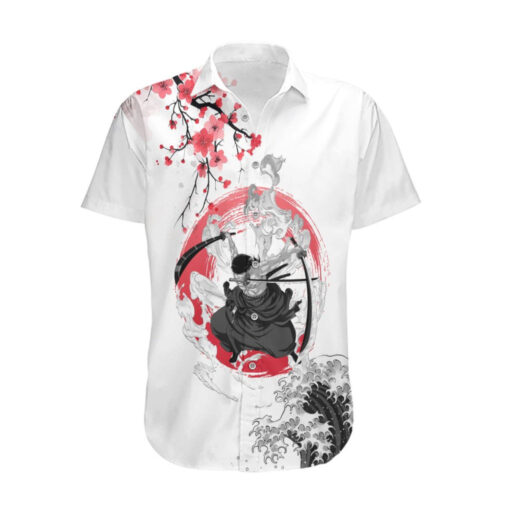 Chemise hawaïenne Roronoa Zoro – One Piece – peinture Sumi-e