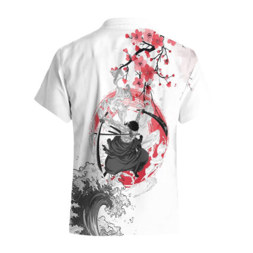 Chemise hawaïenne Roronoa Zoro – One Piece – peinture Sumi-e – Image 2