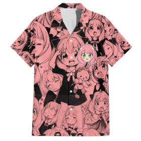 Chemise hawaïenne Anya & Bond – Spy x Family (style manga)