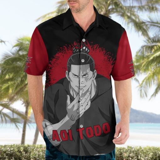Chemise hawaïenne Aoi Todo – Noir & Blanc – Image 3
