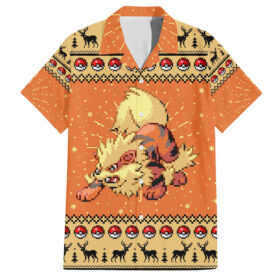 Chemise hawaïenne Arcanin Noël Pixel – Pokémon