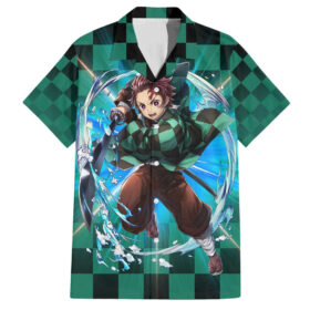 Chemise hawaïenne Tanjiro – Demon Slayer (aura astrale)
