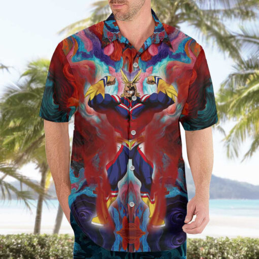 Chemise hawaïenne All Might – My Hero Academia (motif abstrait) – Image 3
