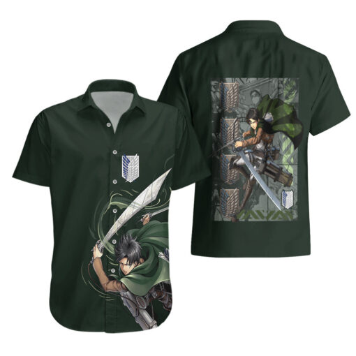 Chemise hawaïenne Levi Ackerman – Attaque des Titans – Image 3