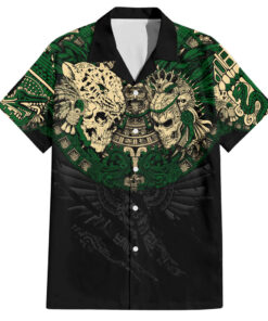 Chemise hawaïenne Guerrier aztèque – Crânes