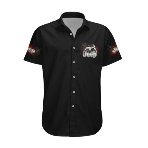 Chemise hawaïenne Jeep Noir – Boussole "Not All Who Wander Are Lost"