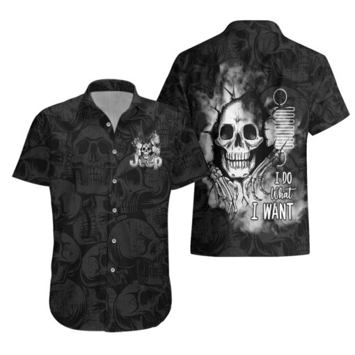 Chemise hawaïenne Jeep Crâne Noir – "I Do What I Want" – Image 3