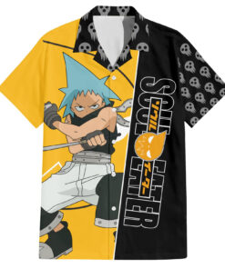 Chemise hawaïenne Black☆Star – Soul Eater et motif crâne