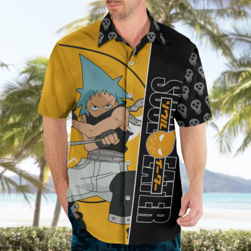 Chemise hawaïenne Black☆Star – Soul Eater et motif crâne – Image 3