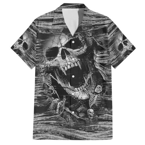 Chemise hawaïenne Metallica – Crâne noir & blanc