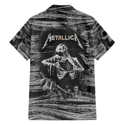 Chemise hawaïenne Metallica – Crâne noir & blanc – Image 2