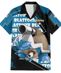 Chemise hawaïenne Tortank – Pokémon (motif grunge)
