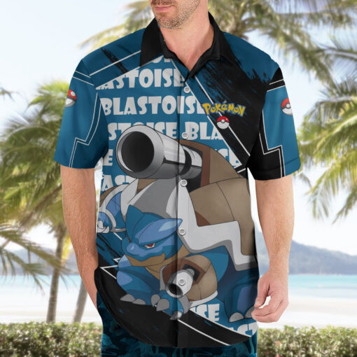 Chemise hawaïenne Tortank – Pokémon (motif grunge) – Image 3