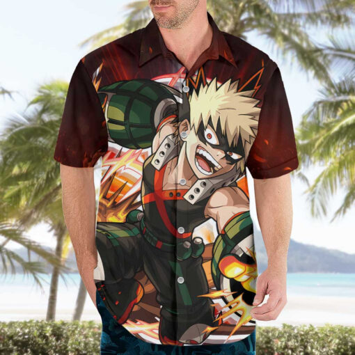 Chemise hawaïenne Bakugo en feu – My Hero Academia – Image 3