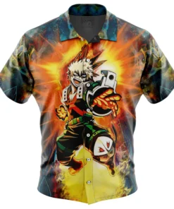 Chemise hawaïenne Bakugo enflammé My Hero Academia