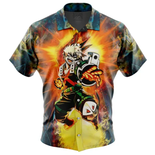 Chemise hawaïenne Bakugo enflammé My Hero Academia