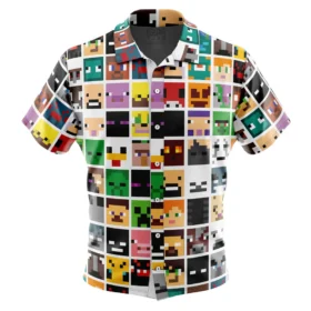 Chemise hawaïenne Visages Bloc Minecraft
