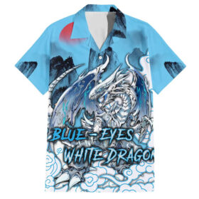 Chemise hawaïenne Dragon Blanc aux Yeux Bleus – Yu-Gi-Oh! (art japonais)