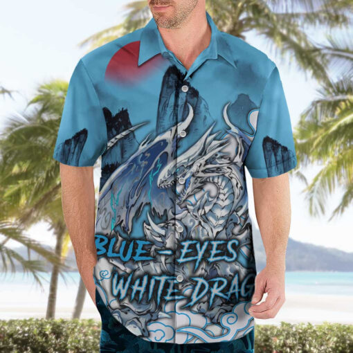 Chemise hawaïenne Dragon Blanc aux Yeux Bleus – Yu-Gi-Oh! (art japonais) – Image 3