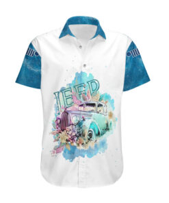 Chemise hawaïenne Jeep Galaxie Bleue – "Not All Those Who Wander Are Lost"