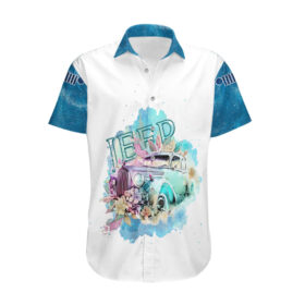Chemise hawaïenne Jeep Galaxie Bleue – « Not All Those Who Wander Are Lost »