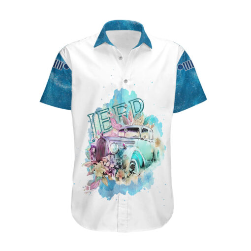 Chemise hawaïenne Jeep Galaxie Bleue – "Not All Those Who Wander Are Lost"