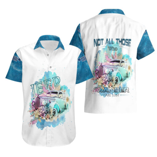 Chemise hawaïenne Jeep Galaxie Bleue – "Not All Those Who Wander Are Lost" – Image 3