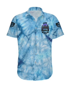 Chemise hawaïenne Jeep Tie-Dye Bleue – "Scenic Route"