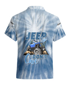 Chemise hawaïenne Jeep Tie-Dye Bleue – "Jeep Hair Don’t Care"